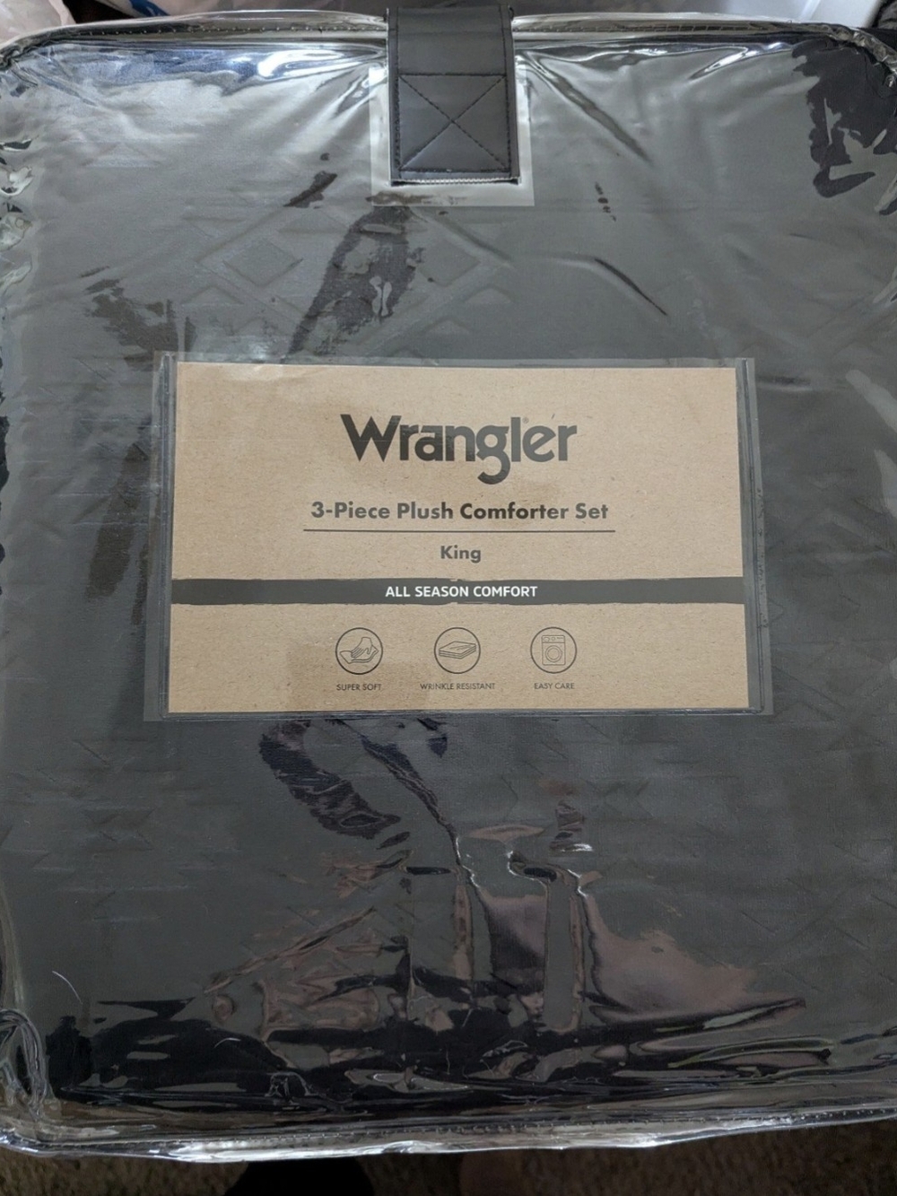 Wrangler Black 3-Piece Plush Comforter Set